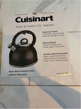 Cuisinart Steam & Soothe 2 Qt. Teakettle in Matte Black and Silver